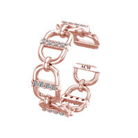 A.CEMI Street Infinity Ringcuff = Ring + Earcuff (Free Size) แหวนเงินแท้ ชุบทอง 18K โรสโกลว์