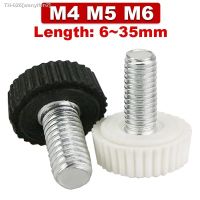 ♣☎❂ 10/20 Pcs Small Round Plastic Head with Knurled Thumb Screw White Black Nylon Bakelite Thumb Screwbakelite KnobaM4 M5 M6