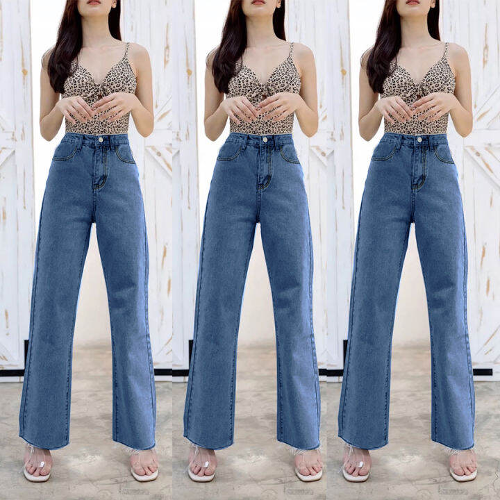 💚Punny jeans🔥S2XL/ทรงบอยสลิมเอวสูง 💢รุ่นนิยม💢 Lazada.co.th