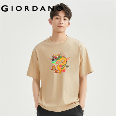 Giordano Men Li Jia Series เสื้อยืดฤดูร้อน TEE Comfort 100 cotton พิมพ์ Relaxed แขนสั้น fas.hion Casual târts 910930409449