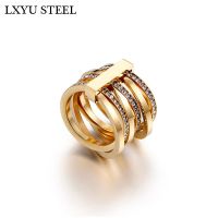 เครื่องประดับ [Zhongxi ornaments ] ใหม่แหวนเพชรสังเคราะห์สำหรับผู้หญิงขนาด6-9สีทองบัลแกเรีย/เงินหกชั้นแหวน Femme แหวนหมั้นแหวนแต่งงาน