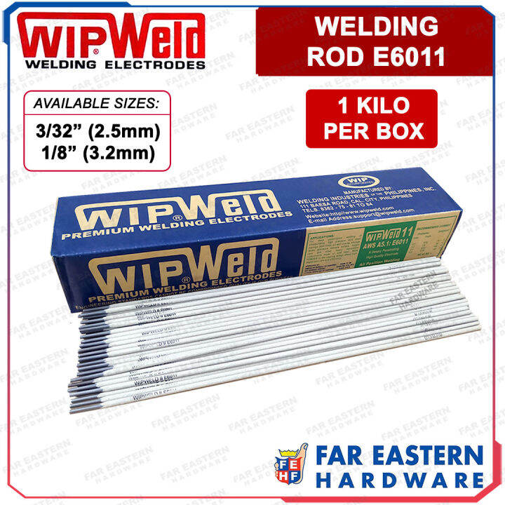 WIPWELD Welding Rod Electrode 6011 E6011 3/32" 1/8" 1Kilo/Box Lazada PH