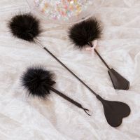 Feather Stick Silicone Hand Pat Couple Flirting Sexy Lingerie Accessories Black Teasing Stick Maid Stick Teasing Stick 【SEP】