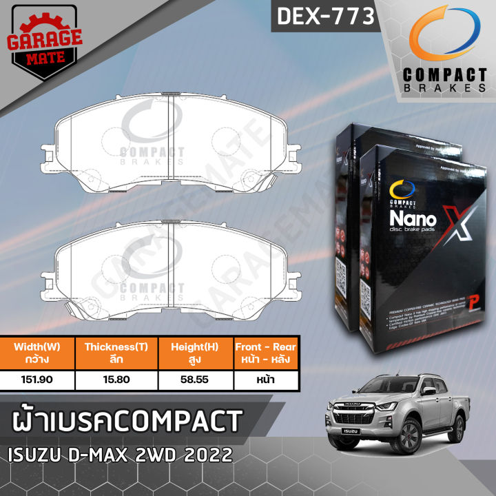 compact-ผ้าเบรคหน้า-isuzu-d-max-spark-19-spark-cab-19-d-max-cab-4-19-x-seriees-1-9-speed-20-รหัส-773