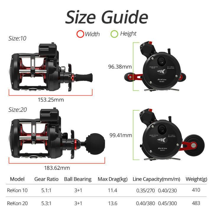 retcmall6-rekon-line-counter-trolling-fishing-coil-รอบ-baitcasting-reel-graphite-body-ขนาดใหญ่ความจุ3-1-bbs-drum-reels