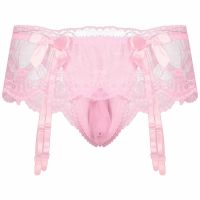 【YF】❒☎✚  Mens Sissy Panties See Through Briefs With Garter Boxers Bulge Shorts Underpants 2021 New Hot