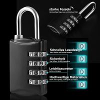 , 4 Digit Lock with Metal Code Lock, Weatherproof, Suitcase Lock, Combination Lock for Locker,Gym