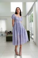 SP249 : Lilac Cotton Broderie Anglaise Dress เดรสผ้าฝ้าย