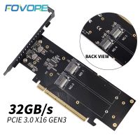 อะแดปเตอร์สำหรับ PCIe M.2 PCIe 4.0 X16 4พอร์ต M.2 NVME M คีย์ตัวแปลง SSD PCI Express To M2อะแดปเตอร์การ์ดขยาย VROC RAID อะแดปเตอร์ FJK3825