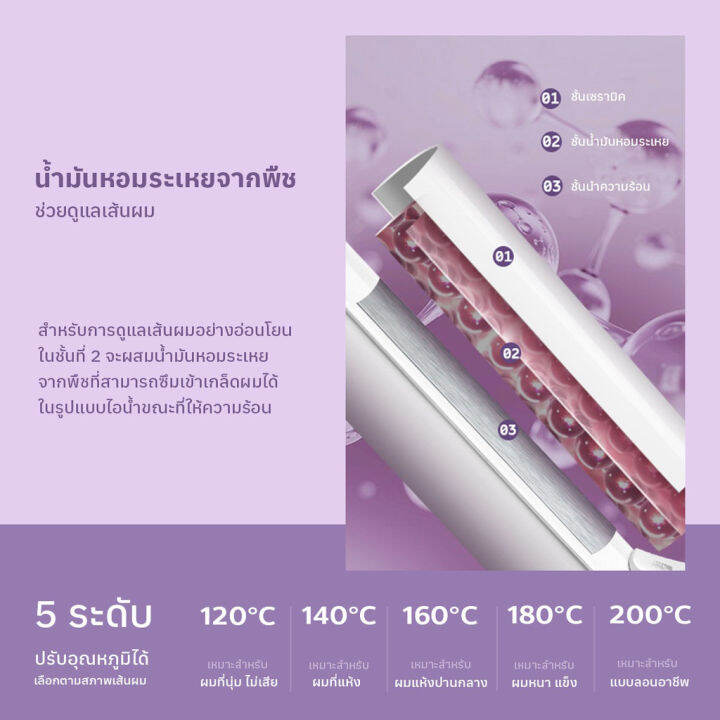 เครื่องม้วนผม-40mm-เครื่องม้วนผม-ลอนสวยธรรมชาติ-ไม่ทำร้ายเส้นผม-ที่ม้วนผมเซรามิก-จัดแต่งทรงผมติดทนนาน-เครื่องม้วนผม-สไตล์เกาหลี