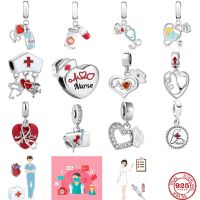 2023 Hot Sale 925 Silver Doctor Nurse Medication Charms DIY Dangle Beads Fit Original Pandora Bracelet Necklace Fashion Jewelry