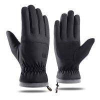 รถจักรยานยนต์ถุงมือขี่จักรยานที่อบอุ่นกันน้ำ Windproof หน้าจอสัมผัสลื่นถุงมือขี่จักรยานไฟฟ้า