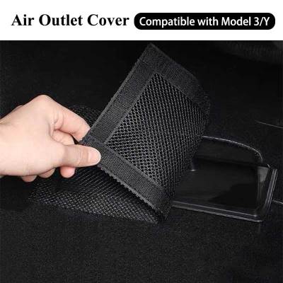 Compatible with Tesla Model 3 Model Y Car Air Outlet Cover Rear Under Seat Air Vent Anti-blocking Dust Covers 2/4pcs Adhesives Tape