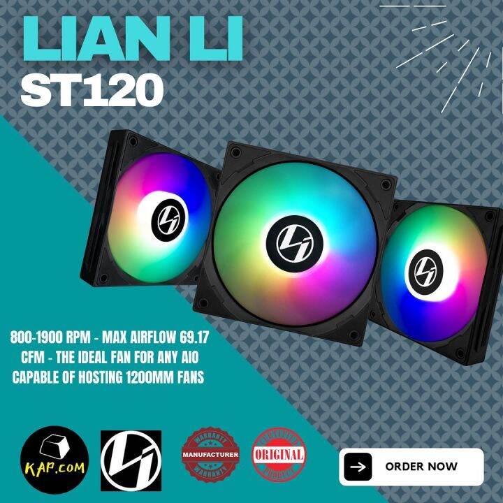 Lian Li ST120 (3pcs in 1) PWM ARGB High Static Pressure Case Fan with