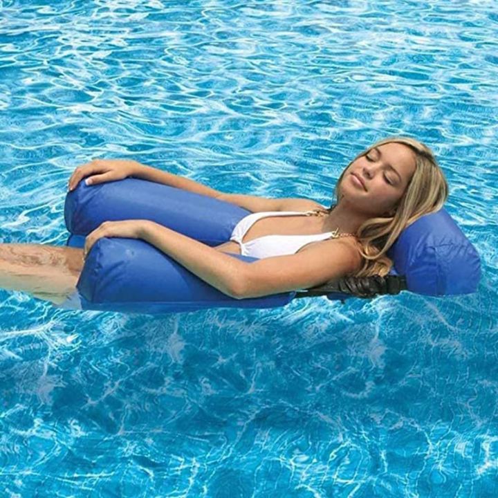 สระว่ายน้ำแพยางเป่าลมพับได้สำหรับฤดูร้อนทำจาก-pvc-เปลลอยน้ำที่นอนเป่าลมเก้าอี้ยาวกีฬาทางน้ำบนชายหาด