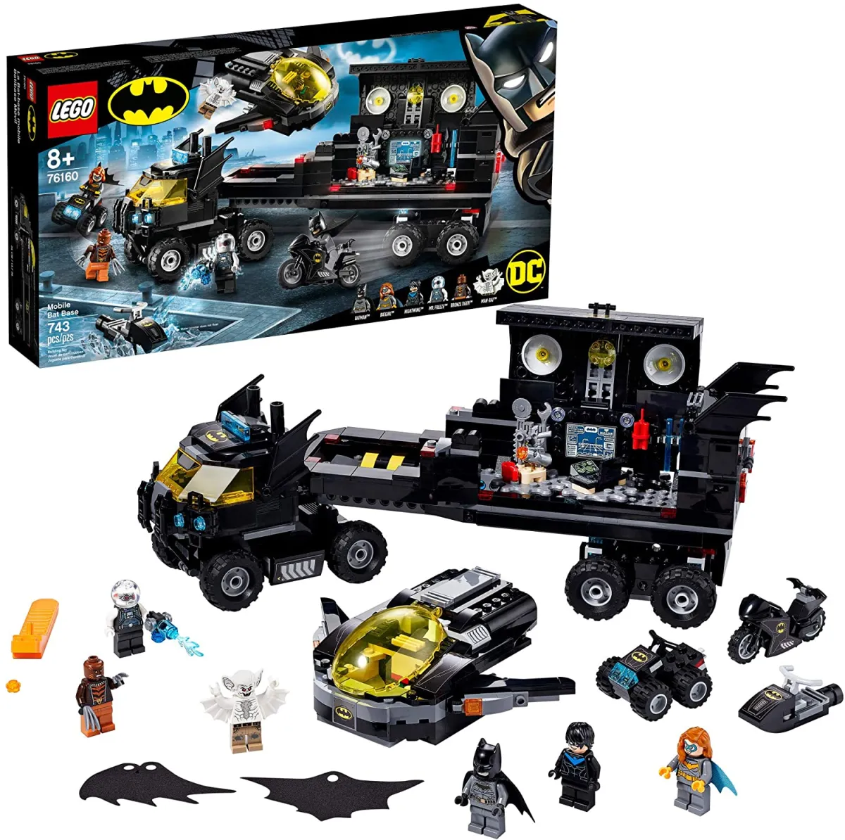 LEGO Lego DC Mobile Bat Base 76160 Batman Building Toy, Gotham City Bat  Cave Toy Set