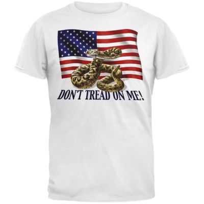 Dont Tread On Me Tshirt American Flag Printed Mens Cotton Tshirt