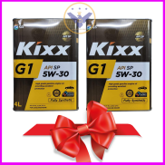 Combo 2 Dầu nhớt ô tô full tổng hợp Kixx G1 API SP 5W30 can sắt 4L