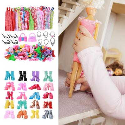 32pcs Girl Doll Clothes Shoes Toy Accessories Set Great Decoration Home For Doll Gift Accessories B0P5