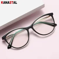 Ladies Anti-Blue-Ray UV400 Glasses TR90 Metal Cat Eye Full Frame Eyewear Computer Office Gaming Eyeglass Female Trend Fashion