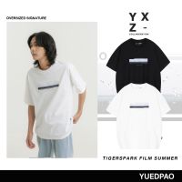 Yuedpao X Tigerspark film summer ยอดขาย No.1 รับประกันไม่ย้วย 2 ปี เสื้อยืดเปล่า เสื้อยืด Oversized แขนสั้น Black&amp;White