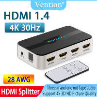 Vention ตัวแยกสัญญาณ1.4 HDMI ตัวแยกสัญญาณเสียง4K/60Hz ตัวแยกพอร์ต HDMI 3ตัว3D 4K/60Hz พร้อมรีโมทคอนโทรลเสียงทอสลิ้งค์อิสระ3D เอฟเฟ็กต์2160P สำหรับ PS4 Xbox 360สวิตช์ HDMI อัจฉริยะจอทีวี