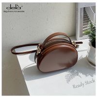 【Ready Stock】 ♂ C23 Dela handbag female European and American fashion handbag pure color casual Messenger bag retro high quality handbag