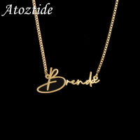 Atoztide Personalized Custom Name Necklaces for Women Stainless Steel Chain Pendant Choker Birthday Jewelry Gift