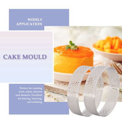 20Pcs Circular Tart Rings with Holes Fruit Pie Quiches Cake Mousse Kitchen Baking Mould Perforated Cake Mousse Ring 8cm