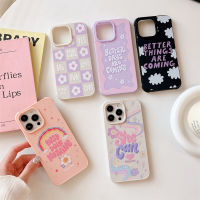 《KIKI》Case.tify High-end protective phone case for iphone 14 14pro 14promax 13 13pro 13promax Graffiti with cute positive words Doodle sticker High quality shockproof silicone soft case 12 12promax 11 11promax Super anti-fall skin-friendly materials