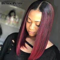 Black Pearl 1b/30 Ombre Lace Front Human Hair Wigs For Black Women Straight Full End Malaysian Remy Hair Wigs Middle Part Gift ของขวัญ