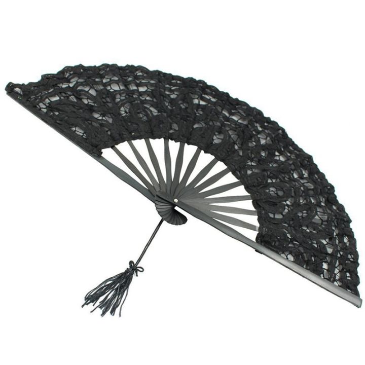 2x-handmade-cotton-lace-folding-hand-fan-for-party-bridal-wedding-decoration-black