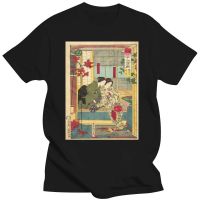 Large mens short sleeves Japanese Ukiyoe T Woodblock Art Geisha Maiko Mens Printed Tee Shortsleeved Tee 4XL.5XL.6XL