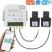 Tuya สมาร์ทไลฟ์ไวไฟเครื่องวัดพลังงาน80A พร้อมแอพพลิเคชั่น1/2 CT Clamp Kwh Power Consump Monitor สถิติไฟฟ้า90- 250VAC 50/60Hz