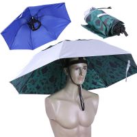 55/95CM Large Head Umbrella Anti-UV Anti-Rain Outdoor Travel Fishing Umbrella Hat Portable Three-Folding Umbrella Men Women