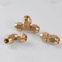 6/8/10/12mm Metric Flare Pipe Fitting Connector Euqal Coupling with Nut Straight Elbow Tee for Air Conditioner Copper Tube