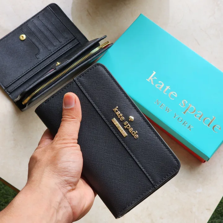 Kate Spade New York Cameron Street Medium Bifold Leather Wallet - Black |  Lazada PH