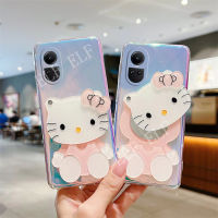 เคสโทรศัพท์ TPU แบบนิ่ม2023สำหรับ Oppo Reno 10 / 10 Pro / 10 Pro + 5G เคสสีม่วงไล่ระดับสีหลากสี OPPO Reno 10Pro OPPO RENO ฝาหลัง10 5G บวก5G พร้อมกระจกแต่งหน้าน่ารัก