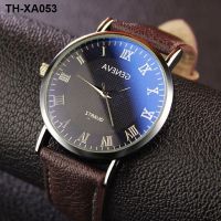 Fashion mens watch scale belt quartz business casual ultra-thin men