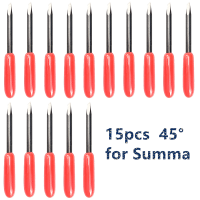 15pcs Summa Plotter ใบมีดตัดไวนิลสําหรับการตัด Summa 45 องศามิลลิ่งแกะสลัก เครื่องมือ สวมต่อต้าน