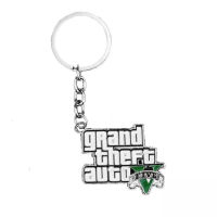 ARGETR พิเศษ จี้ห้อยกระเป๋า ของขวัญวันเกิด เกม PS4 Xbox PC พวงกุญแจเกม GTA V เกม GTA ที่ใส่กุญแจ เครื่องประดับพวงกุญแจ พวงกุญแจ Grand Theft Auto