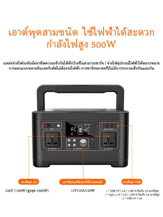 เครื่องกำเนิดไฟฟ้าพลังงานแสงอาทิตย์กลางแจ้งแหล่งจ่ายไฟคลื่นไซน์บริสุทธิ์แบบพกพามัลติฟังก์ชั่เครื่องกำเนิดไฟฟ้าพลังงานสูงฉุกเฉินในครัวเรือนแหล่งจ่ายไฟมือถือที่จำเป็นสำหรับการเดินทางตั้งแคมป์ขับรถด้วยตน