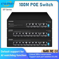 QSR STORE EWIND POE Switch 6/10 Ports 10/100M Ethernet with 2 RJ45 AI Smart Network for IP Camera/Wireless AP