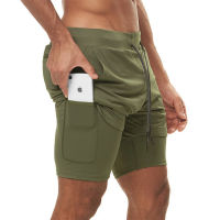 S-5XL Jogger Shorts Men 2 In 1 Short Pant Gyms Fitness Built-in Pocket Quick Dry Running Shorts Man Athletic Shorts