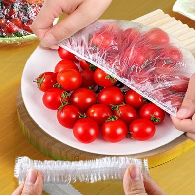 Plastic Bags Disposable Food Cover Plastic Wrap Elastic Food Lids For Fruit Vegetable Storage Bags Kitchen Fresh Keeping Bag