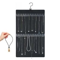 Jewelry Holder Double-Sided Jewelry Holder Hanging Jewelry Organizer With Rotating Hanger For Closet Wall Door