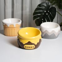 Pet Ceramic Bowl Honey Can Modeling Cat Food Water Feeders Elevated Small Dogs Drinking Cute Bowls