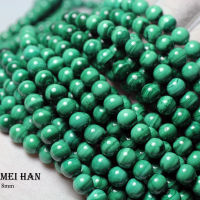 Meihan (1 strand) natural malachite 7.5-8mm smooth round popular beads stone for jewelry making design DIY bracelet