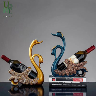 UoneHome พร้อมส่ง 🔥 ♥ H011 ของแต่งบ้าน ที่วางขวดไวน์รูปหงส์เรซิน สำหรับวางไวน์ แต่งชั้นไวน์ สำนักงาน ของขวัญขึ้นบ้านใหม่