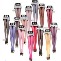 Is Wholesale Candy Color Womens Leggings Summer Thin 20D Pantyhose Sock Sexy Transparent Silk Stockings